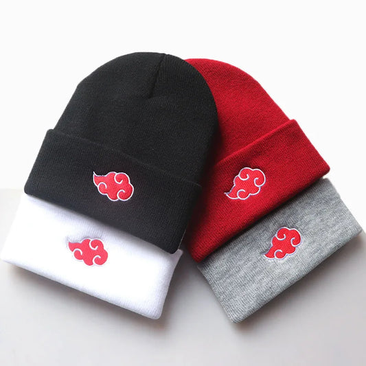 Anime Akatsuki Cosplay Red Cloud Embroidery beenie