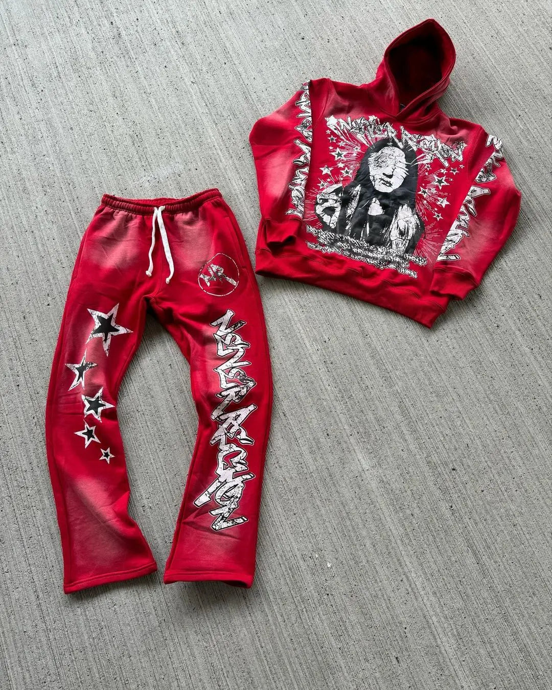 Printed Harajuku sweatpants tracksuit