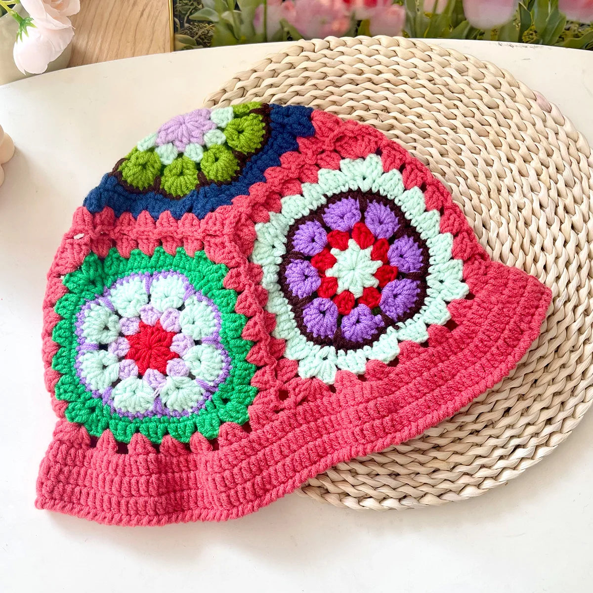 Muticolor Crochet Handmade Bucket Hat