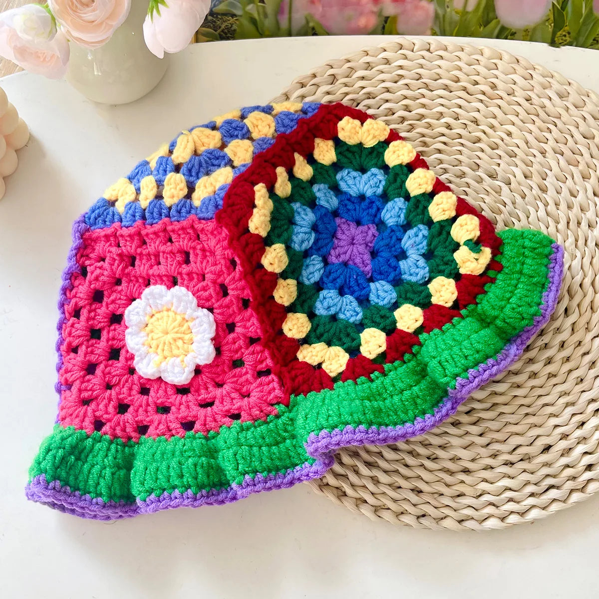 Muticolor Crochet Handmade Bucket Hat