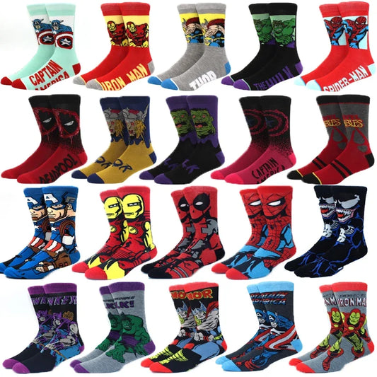 Men's socks fashion marvel theme