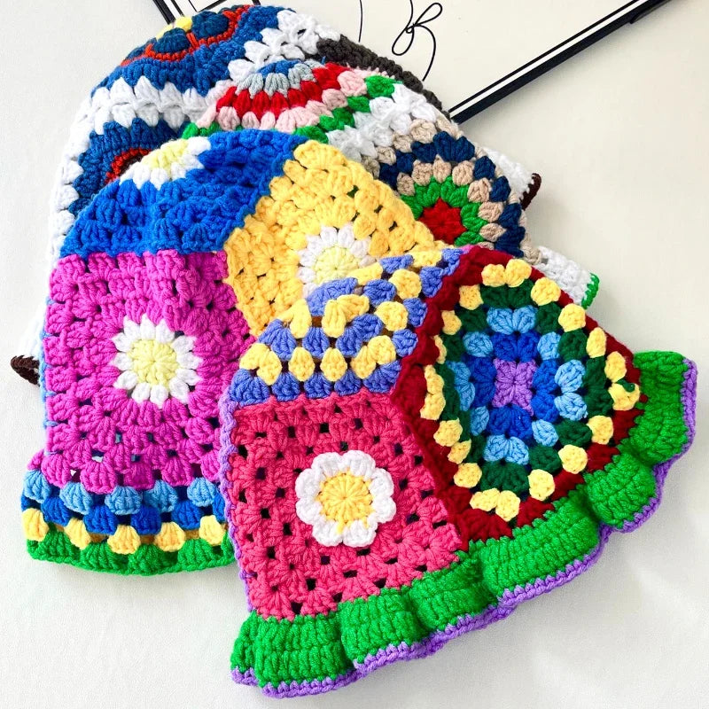 Muticolor Crochet Handmade Bucket Hat