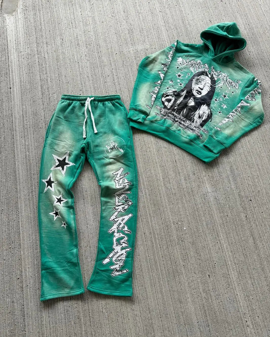 Printed Harajuku sweatpants tracksuit