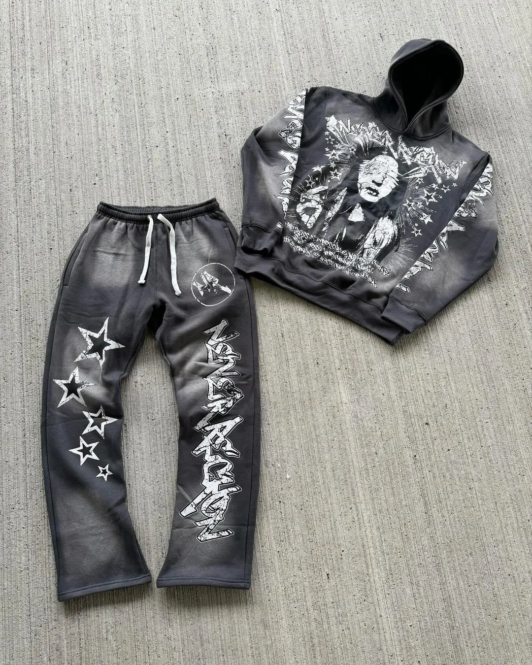 Printed Harajuku sweatpants tracksuit